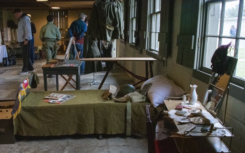 A look back at a Wave bunk shows personal items as well as government-issued equipment.